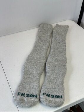 Filson Men's Gray Wool Boot Socks - Long Thermal Socks